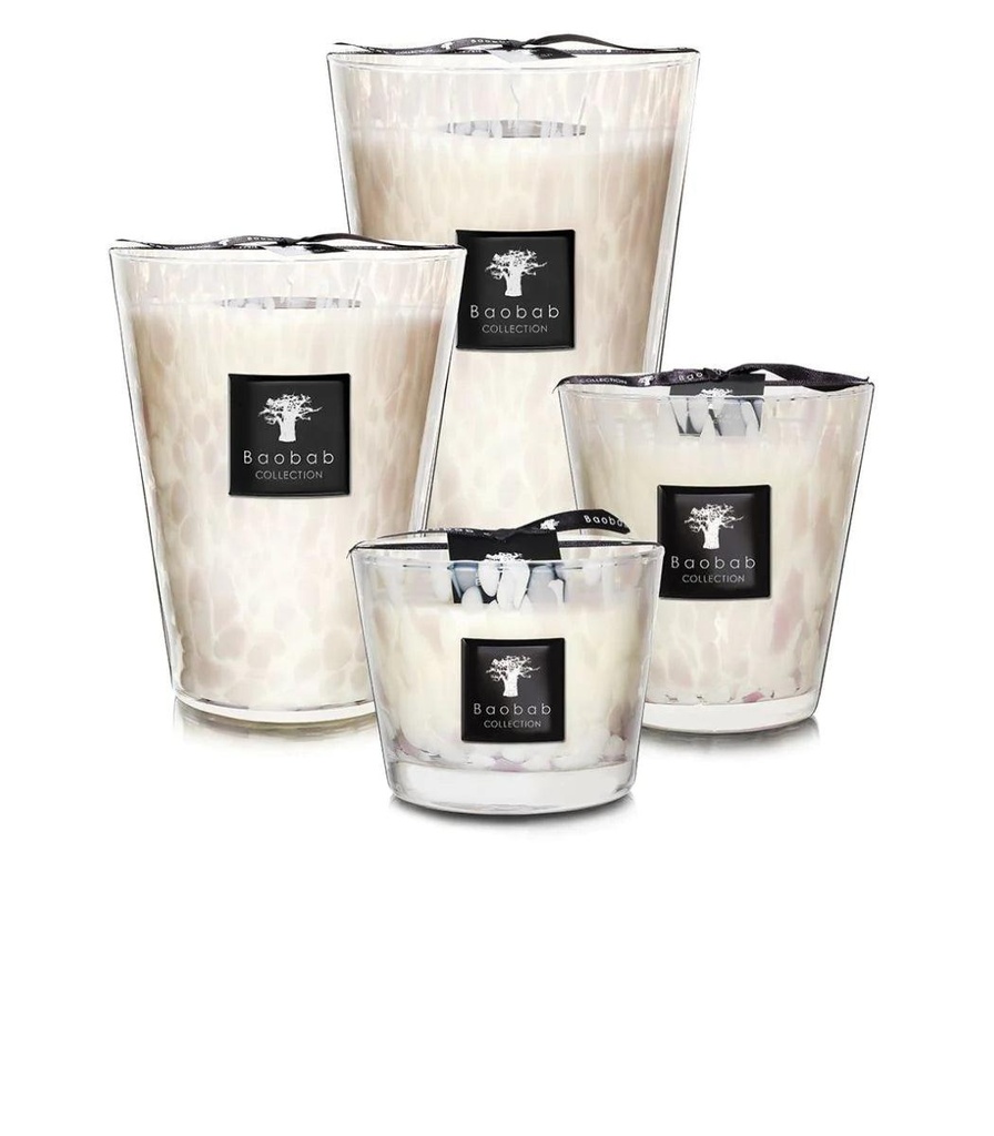 Baobab kaars White Pearls (10cm)
